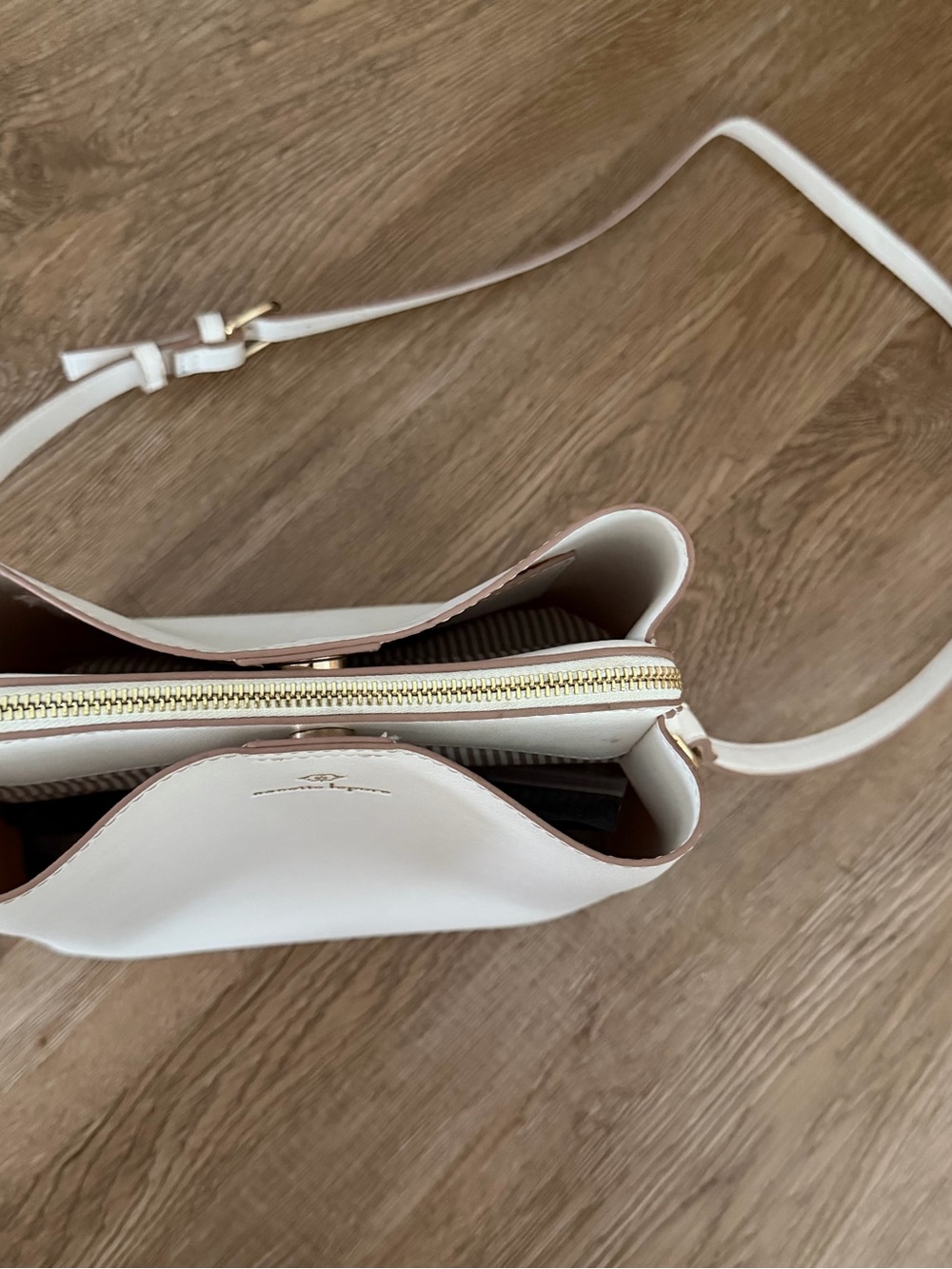 Nanette Lepore Cream and Tan Crossbody Bag - Picture 2 of 3